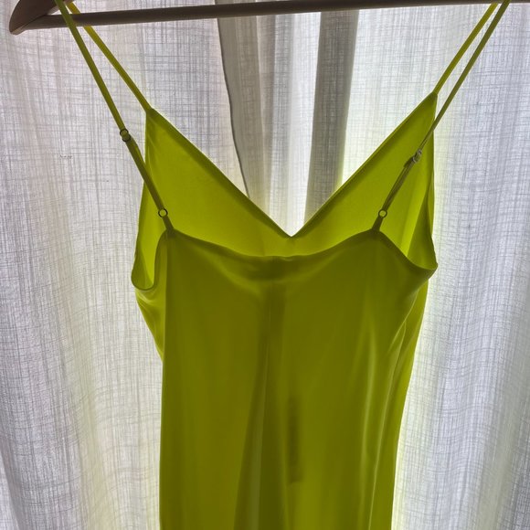 Brand New L'AGENCE Jodie Slip Dress in Chartreuse - Picture 8 of 8